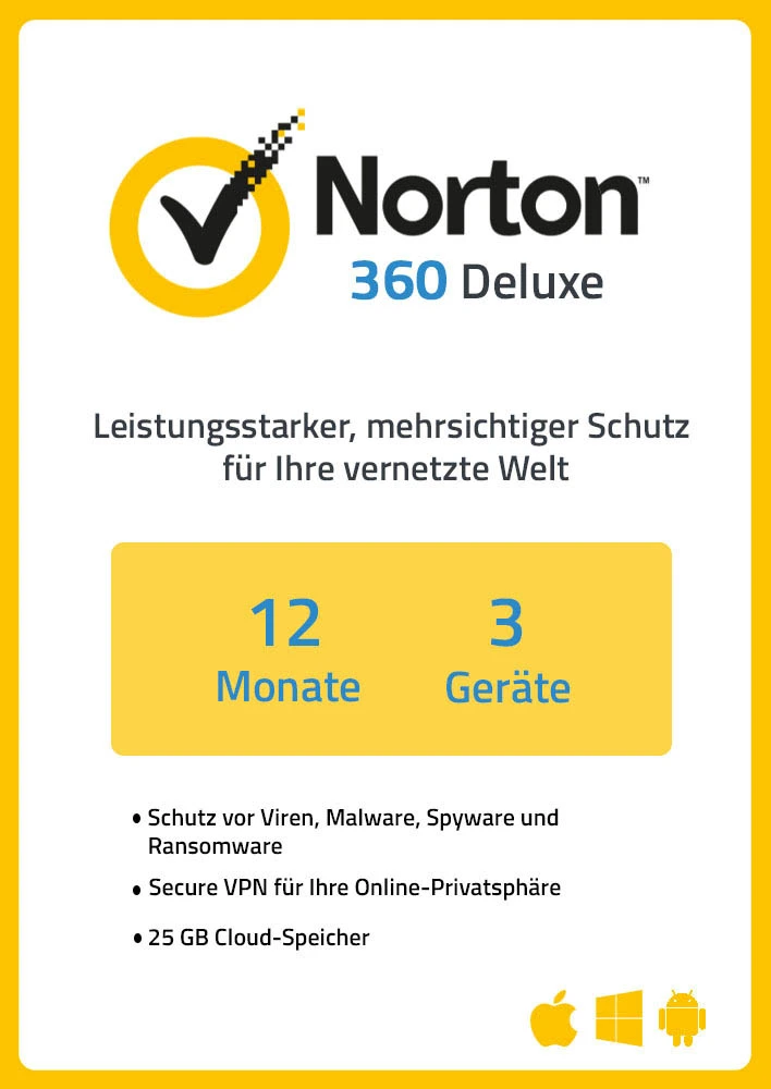 NortonLifeLock Norton 360 Deluxe - 3 Geräte 1 Jahr