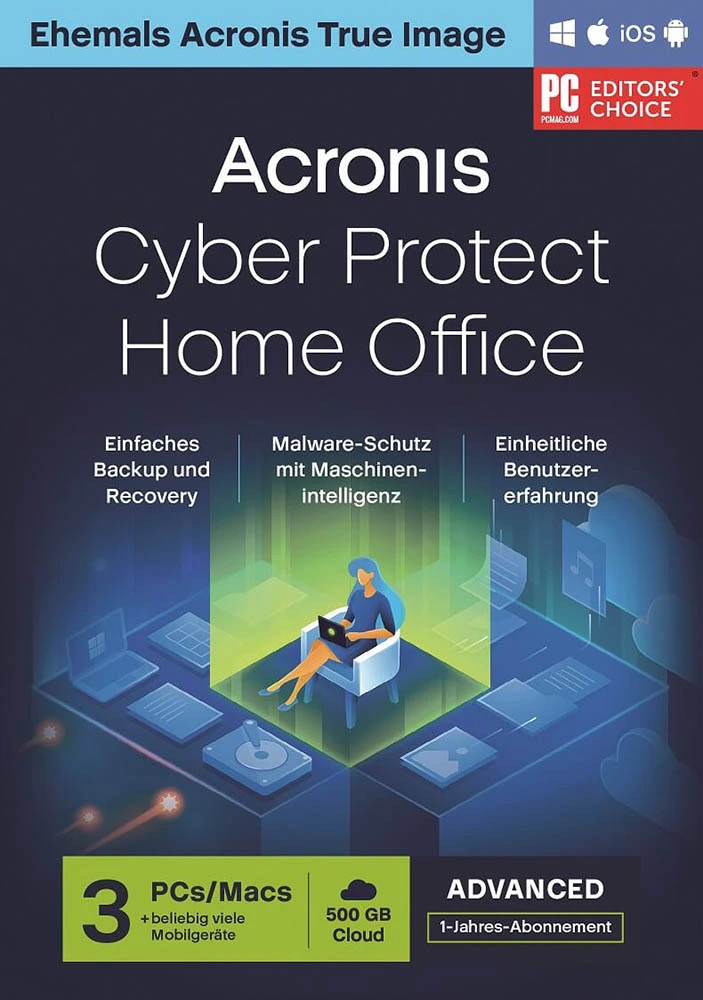 Acronis Cyber Protect Home Office Advanced 500 GB - 3 Geräte 1 Jahr